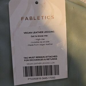 Fabletics Vegan Leather Leggings - Sage Green